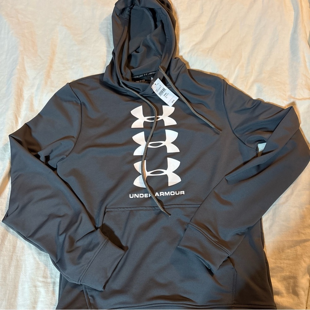 Under Armour Gray Hoodie with White Emblem